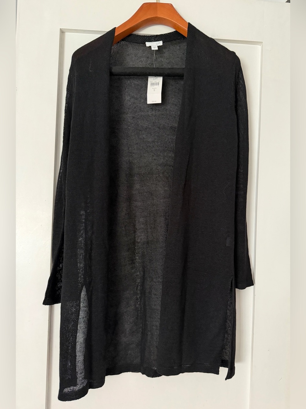 NWT J.Jill Linen Blend Open-Front Cardigan